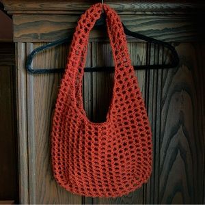 Crochet Handmade Market Tote Bag in Clay